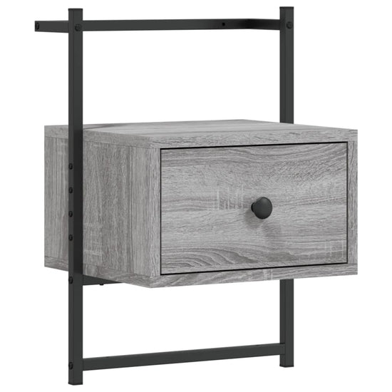 Nachtkastje wandgemonteerd 35x30x51 cm hout grijs sonoma eiken MeubelReus