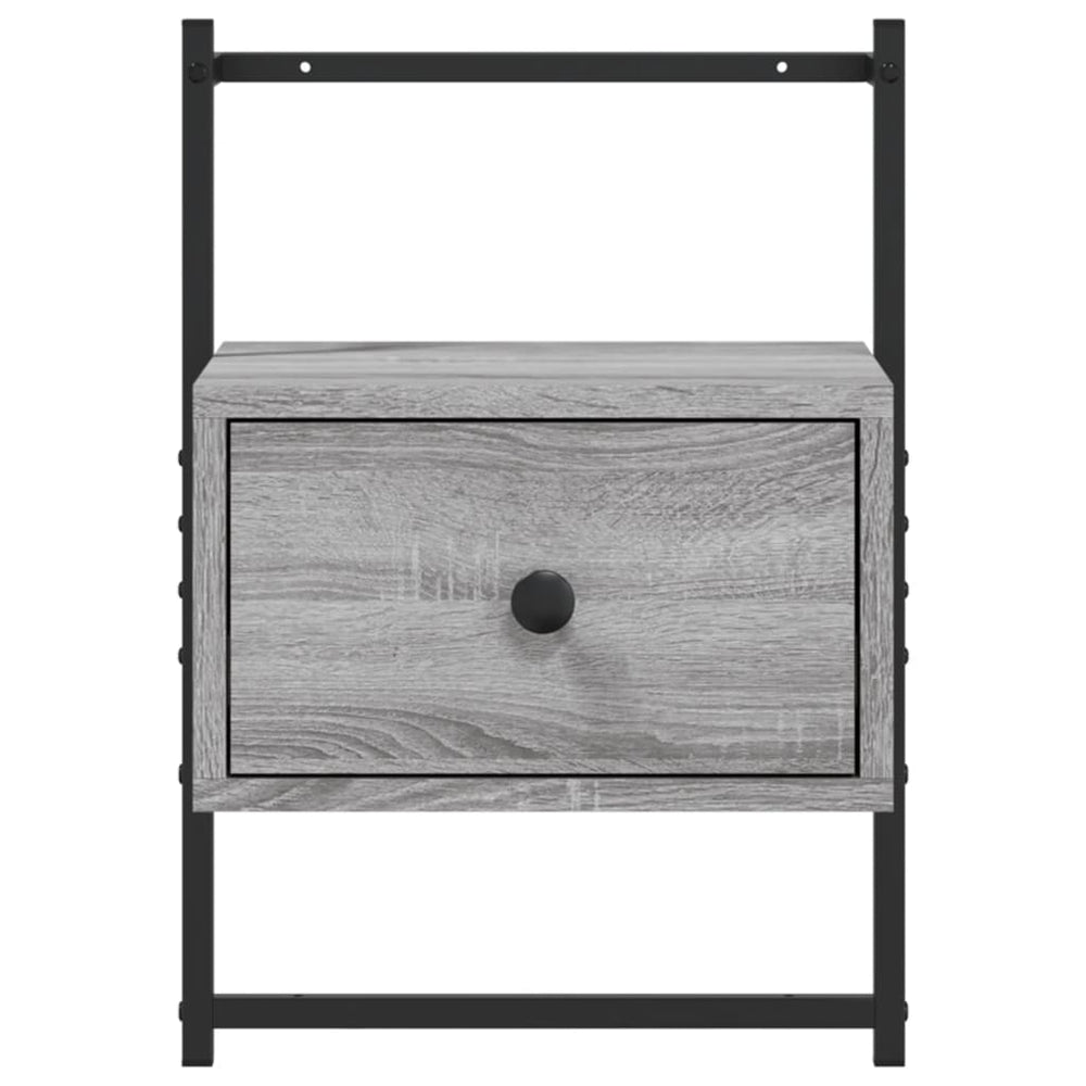 Nachtkastje wandgemonteerd 35x30x51 cm hout grijs sonoma eiken MeubelReus
