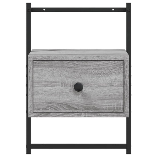 Nachtkastje wandgemonteerd 35x30x51 cm hout grijs sonoma eiken MeubelReus