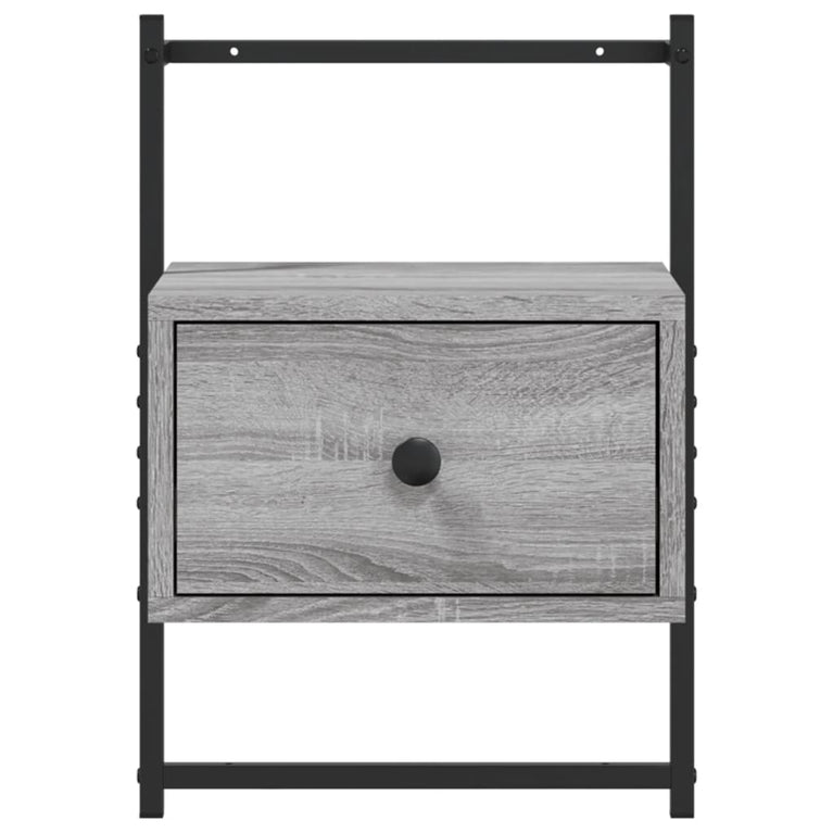 Nachtkastje wandgemonteerd 35x30x51 cm hout grijs sonoma eiken MeubelReus