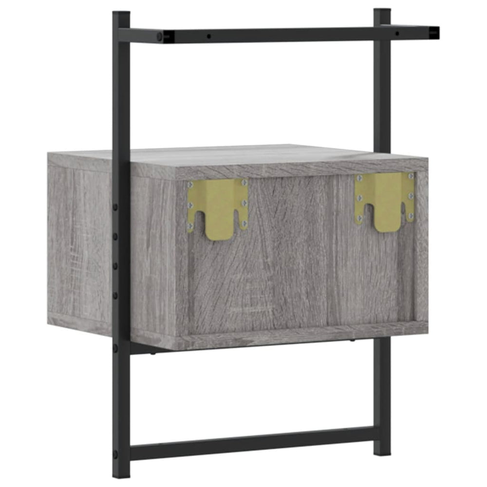 Nachtkastje wandgemonteerd 35x30x51 cm hout grijs sonoma eiken MeubelReus