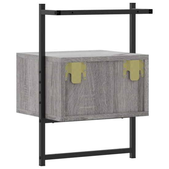 Nachtkastje wandgemonteerd 35x30x51 cm hout grijs sonoma eiken MeubelReus