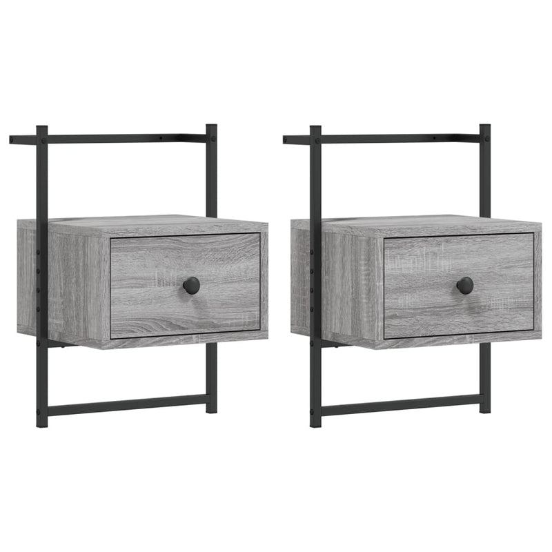 Nachtkastjes 2 st wandgemonteerd 35x30x51 cm hout grijs sonoma MeubelReus