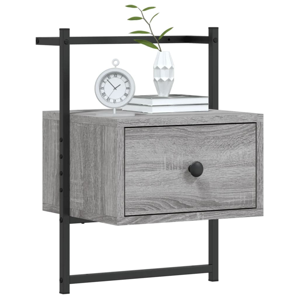 Nachtkastjes 2 st wandgemonteerd 35x30x51 cm hout grijs sonoma MeubelReus