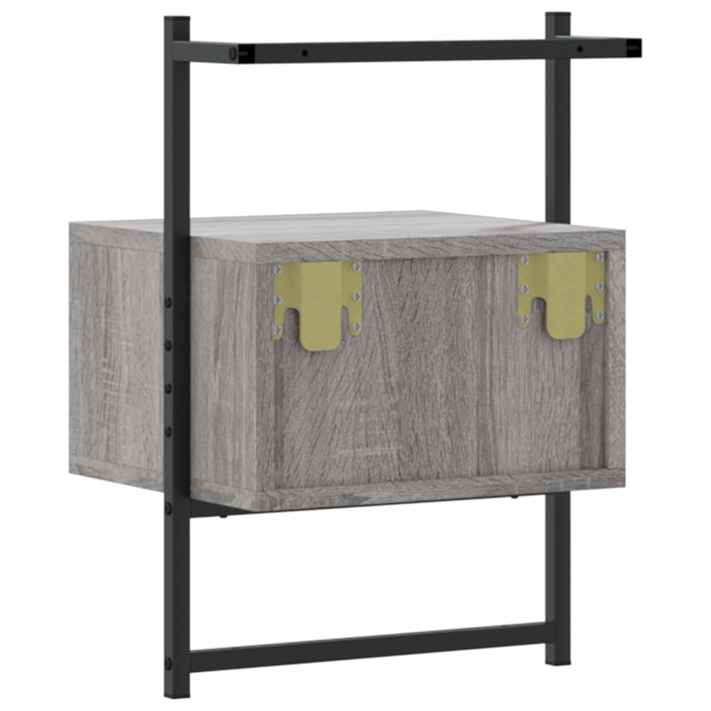 Nachtkastjes 2 st wandgemonteerd 35x30x51 cm hout grijs sonoma MeubelReus