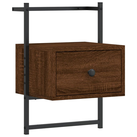 Nachtkastje wandgemonteerd 35x30x51 cm hout bruin eikenkleur MeubelReus