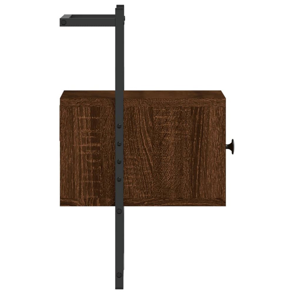 Nachtkastje wandgemonteerd 35x30x51 cm hout bruin eikenkleur MeubelReus