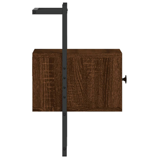 Nachtkastje wandgemonteerd 35x30x51 cm hout bruin eikenkleur MeubelReus