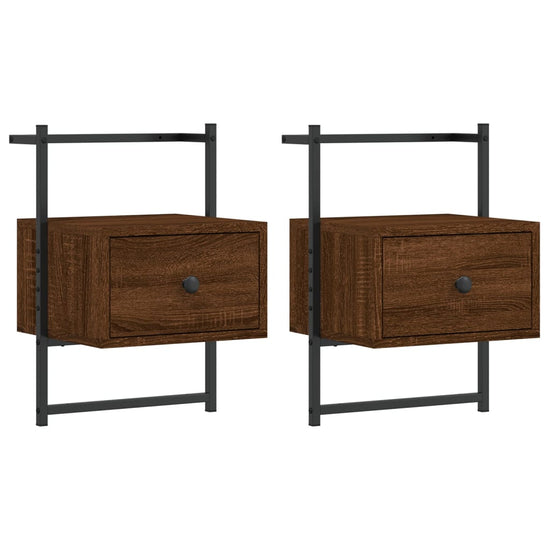 Nachtkastjes 2 st wandgemonteerd 35x30x51 cm hout bruineiken MeubelReus