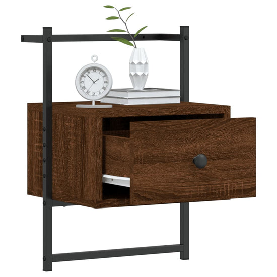 Nachtkastjes 2 st wandgemonteerd 35x30x51 cm hout bruineiken MeubelReus