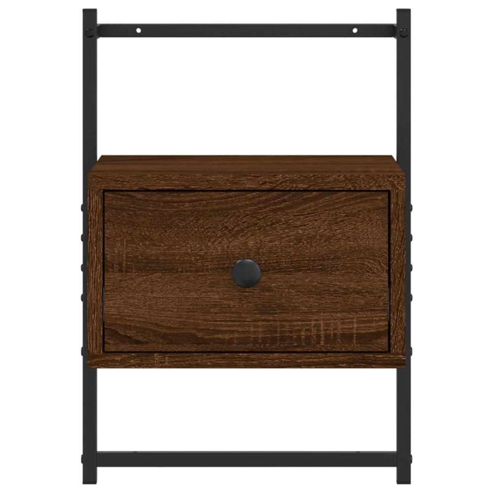Nachtkastjes 2 st wandgemonteerd 35x30x51 cm hout bruineiken MeubelReus