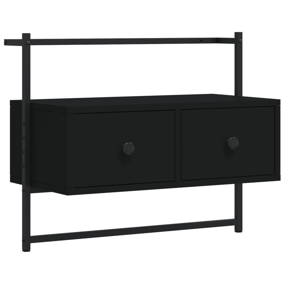 Tv-meubel wandgemonteerd 60,5x30x51 cm bewerkt hout zwart MeubelReus