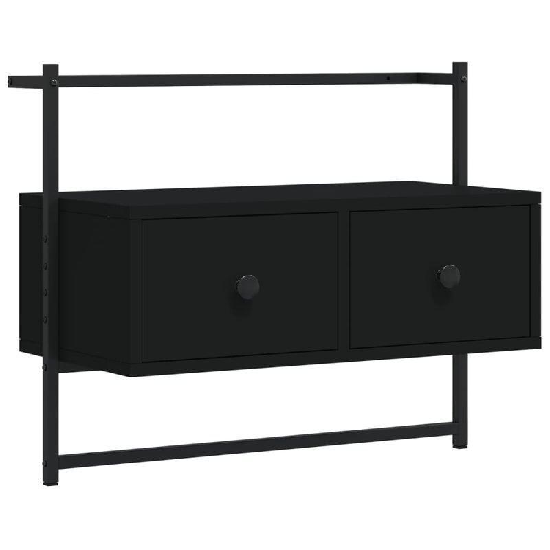 Tv-meubel wandgemonteerd 60,5x30x51 cm bewerkt hout zwart MeubelReus