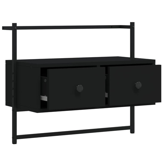 Tv-meubel wandgemonteerd 60,5x30x51 cm bewerkt hout zwart MeubelReus