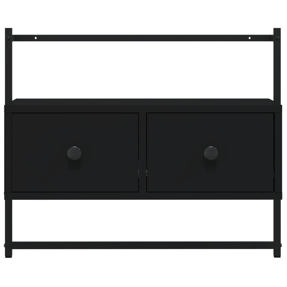 Tv-meubel wandgemonteerd 60,5x30x51 cm bewerkt hout zwart MeubelReus