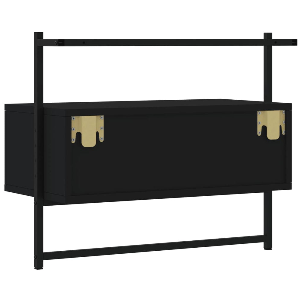 Tv-meubel wandgemonteerd 60,5x30x51 cm bewerkt hout zwart MeubelReus