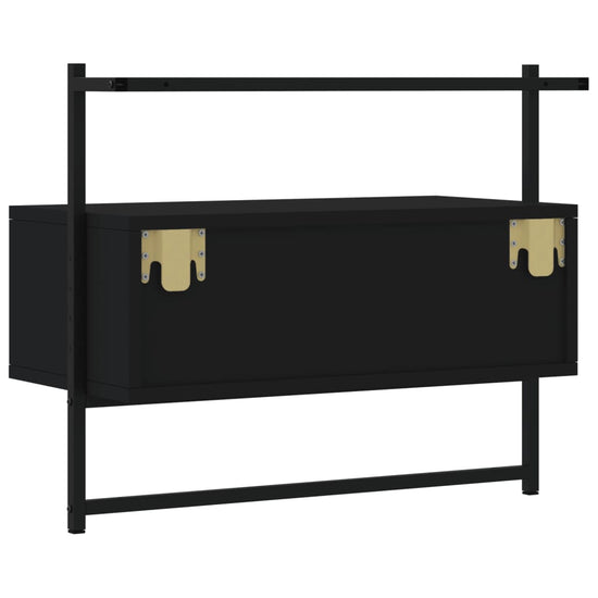 Tv-meubel wandgemonteerd 60,5x30x51 cm bewerkt hout zwart MeubelReus