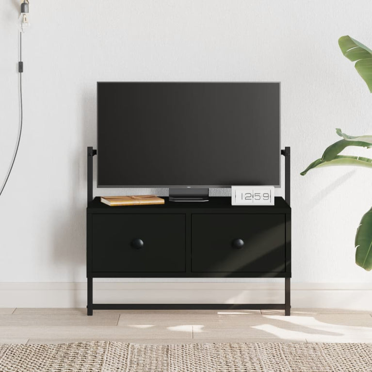 Tv-meubel wandgemonteerd 60,5x30x51 cm bewerkt hout zwart MeubelReus