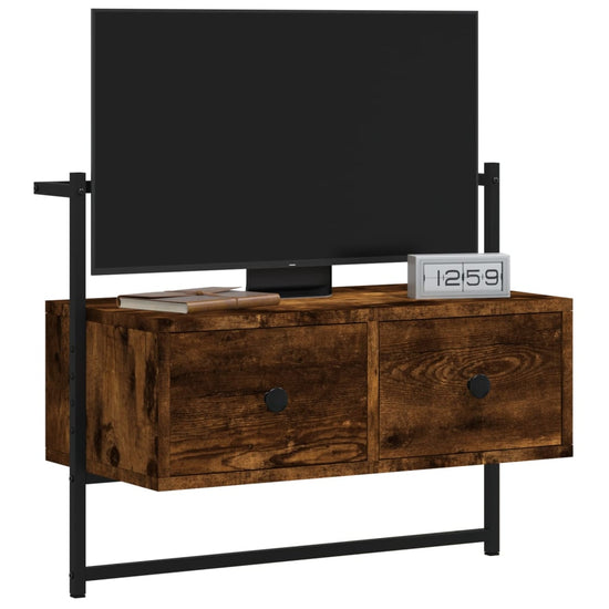 Tv-meubel wandgemonteerd 60,5x30x51 cm hout gerookt eikenkleur MeubelReus