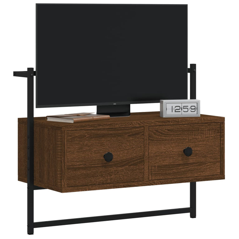Tv-meubel wandgemonteerd 60,5x30x51 cm hout bruin eikenkleur MeubelReus