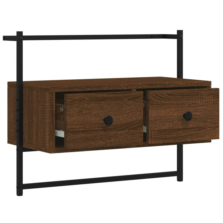 Tv-meubel wandgemonteerd 60,5x30x51 cm hout bruin eikenkleur MeubelReus