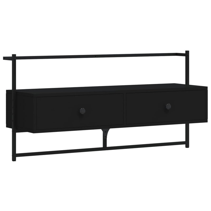 Tv-meubel wandgemonteerd 100,5x30x51 cm bewerkt hout zwart MeubelReus