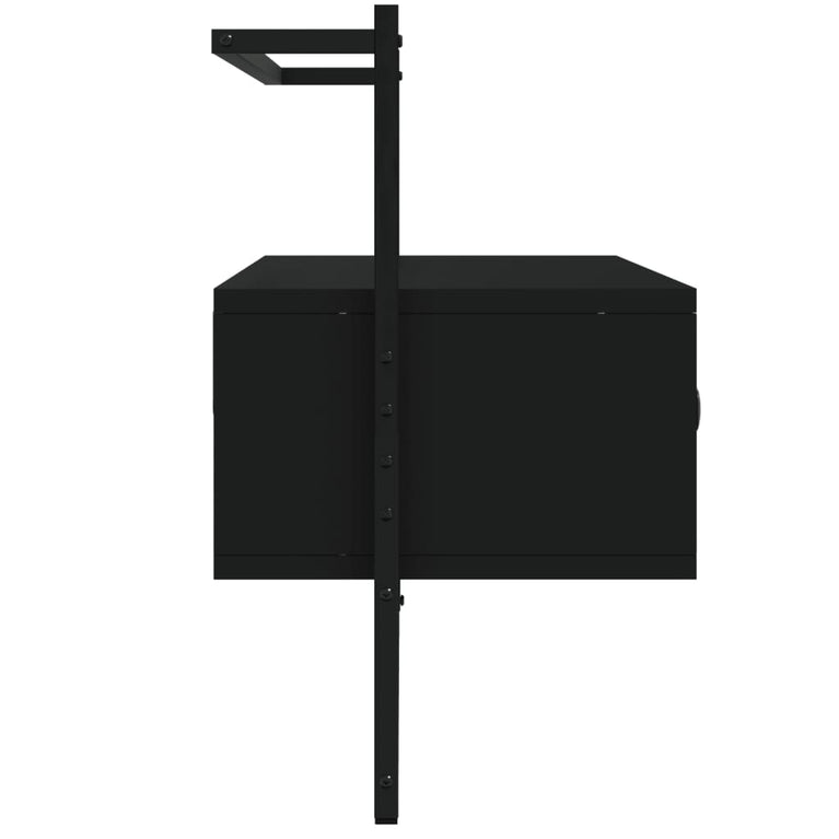 Tv-meubel wandgemonteerd 100,5x30x51 cm bewerkt hout zwart MeubelReus