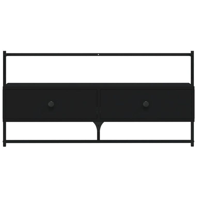 Tv-meubel wandgemonteerd 100,5x30x51 cm bewerkt hout zwart MeubelReus