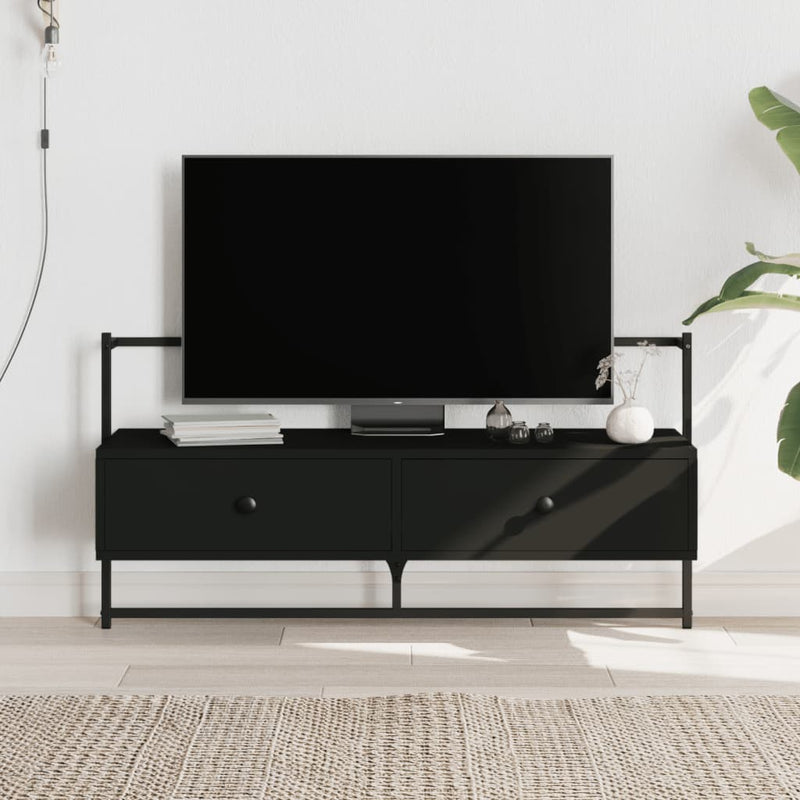 Tv-meubel wandgemonteerd 100,5x30x51 cm bewerkt hout zwart MeubelReus