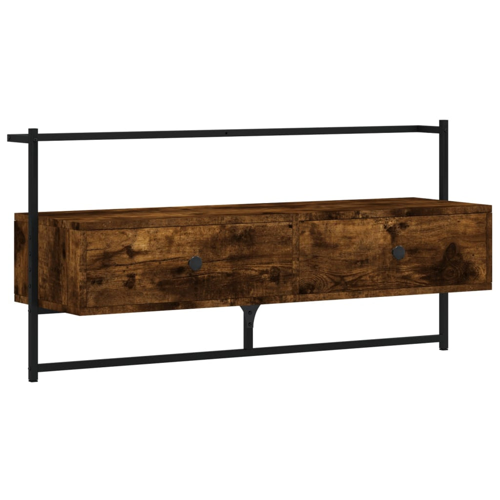 Tv-meubel wandgemonteerd 100,5x30x51 cm hout gerookt eikenkleur MeubelReus