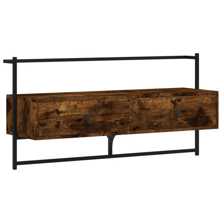 Tv-meubel wandgemonteerd 100,5x30x51 cm hout gerookt eikenkleur MeubelReus