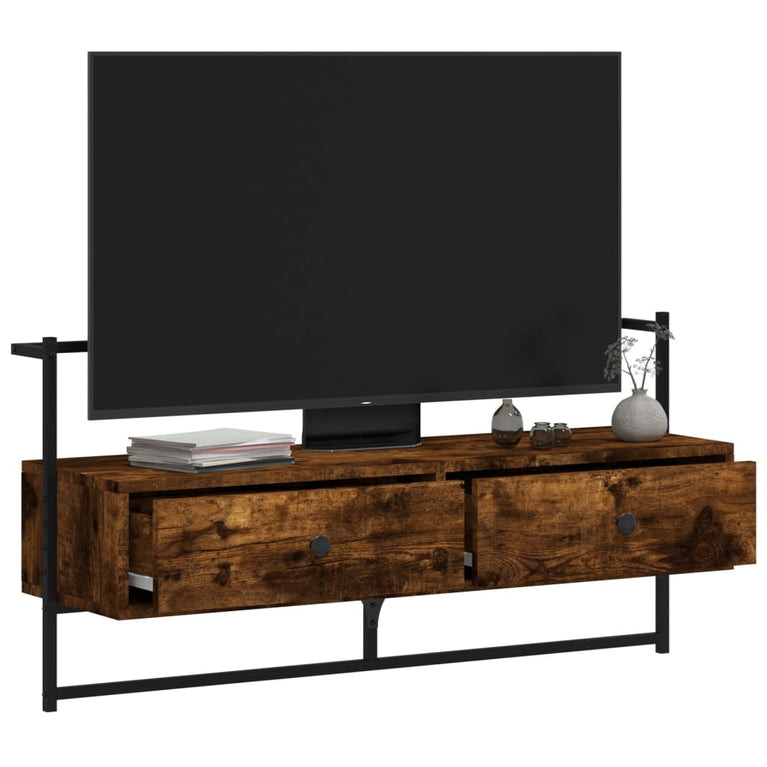 Tv-meubel wandgemonteerd 100,5x30x51 cm hout gerookt eikenkleur MeubelReus