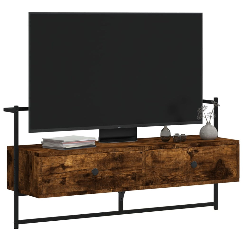 Tv-meubel wandgemonteerd 100,5x30x51 cm hout gerookt eikenkleur MeubelReus