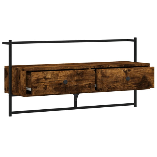 Tv-meubel wandgemonteerd 100,5x30x51 cm hout gerookt eikenkleur MeubelReus