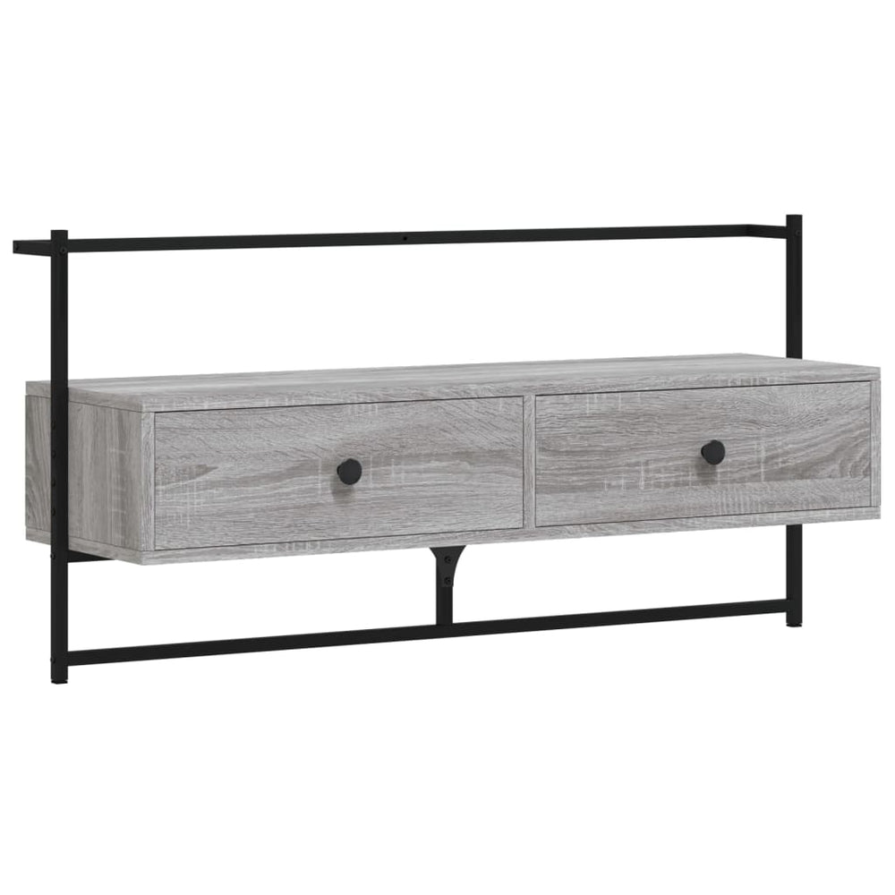 Tv-meubel wandgemonteerd 100,5x30x51 cm hout grijs sonoma eiken MeubelReus