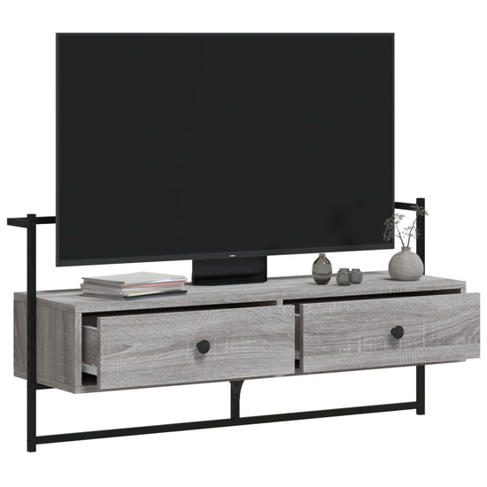 Tv-meubel wandgemonteerd 100,5x30x51 cm hout grijs sonoma eiken MeubelReus