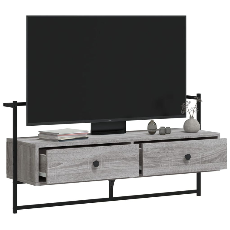 Tv-meubel wandgemonteerd 100,5x30x51 cm hout grijs sonoma eiken MeubelReus