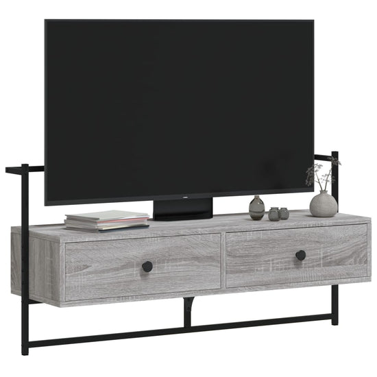 Tv-meubel wandgemonteerd 100,5x30x51 cm hout grijs sonoma eiken MeubelReus
