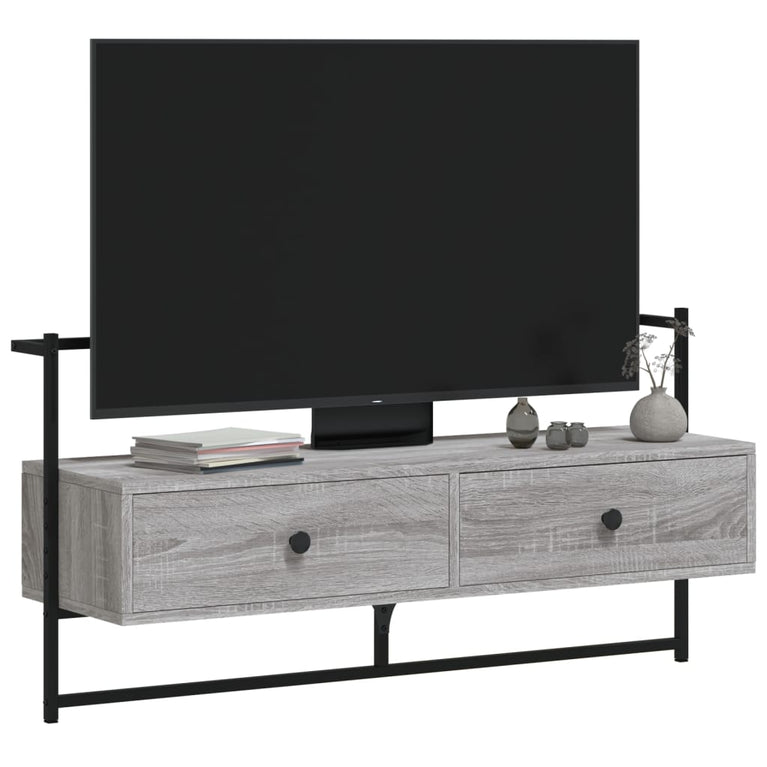 Tv-meubel wandgemonteerd 100,5x30x51 cm hout grijs sonoma eiken MeubelReus
