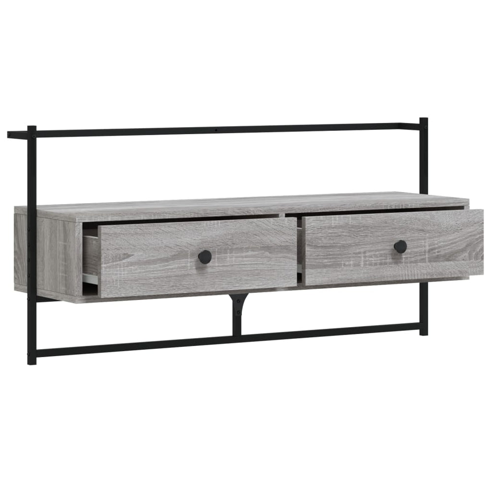 Tv-meubel wandgemonteerd 100,5x30x51 cm hout grijs sonoma eiken MeubelReus