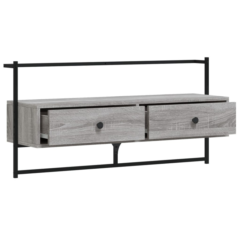 Tv-meubel wandgemonteerd 100,5x30x51 cm hout grijs sonoma eiken MeubelReus