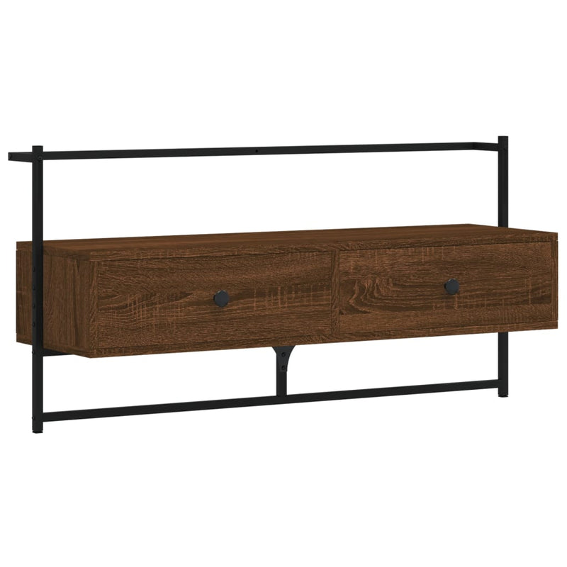 Tv-meubel wandgemonteerd 100,5x30x51 cm hout bruin eikenkleur MeubelReus