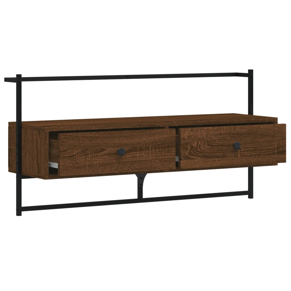 Tv-meubel wandgemonteerd 100,5x30x51 cm hout bruin eikenkleur MeubelReus