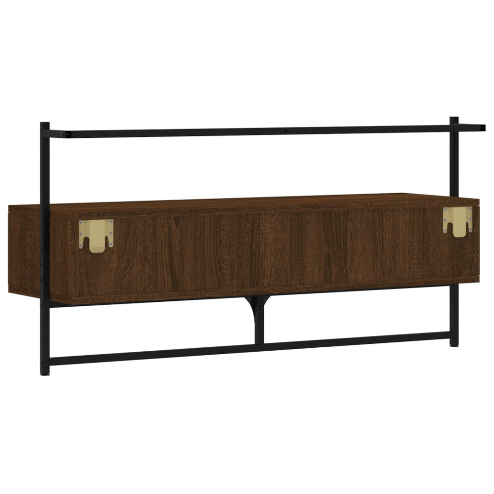 Tv-meubel wandgemonteerd 100,5x30x51 cm hout bruin eikenkleur MeubelReus