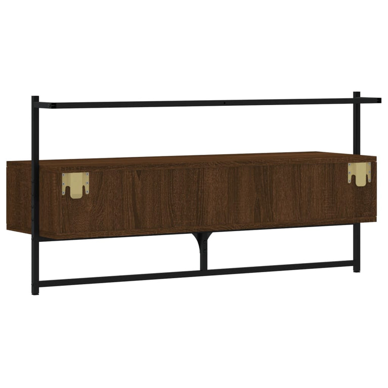 Tv-meubel wandgemonteerd 100,5x30x51 cm hout bruin eikenkleur MeubelReus