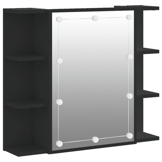 Spiegelkast met LED-verlichting 70x16,5x60 cm zwart MeubelReus