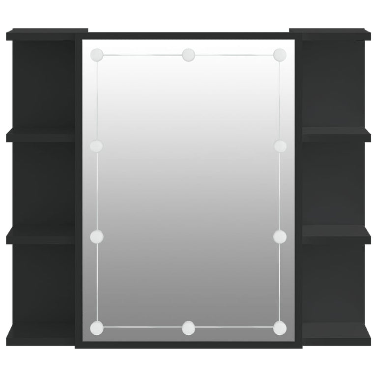 Spiegelkast met LED-verlichting 70x16,5x60 cm zwart MeubelReus