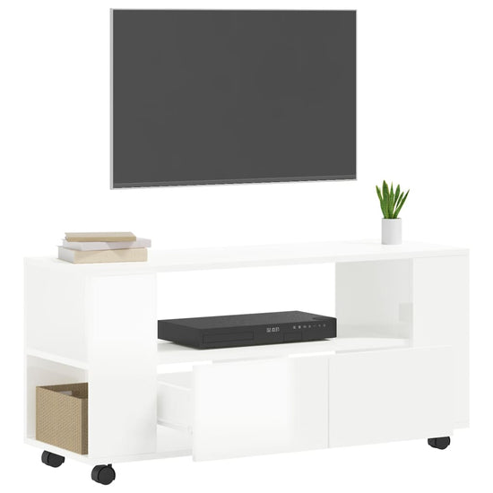 Tv-meubel 102x34,5x43 bewerkt hout hoogglans wit MeubelReus