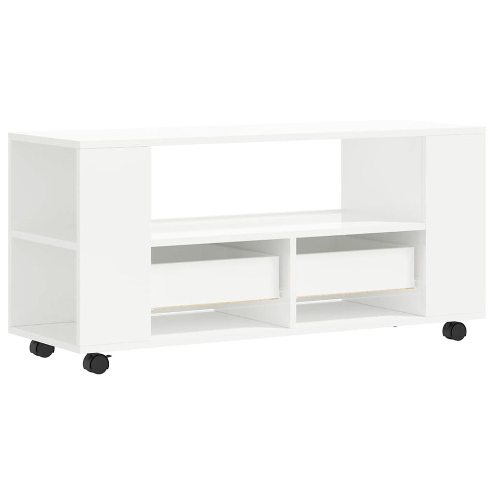 Tv-meubel 102x34,5x43 bewerkt hout hoogglans wit MeubelReus