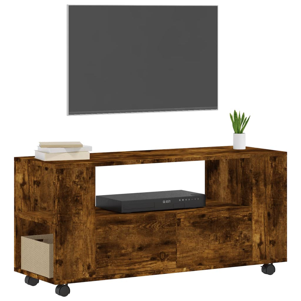 Tv-meubel 102x34,5x43 cm bewerkt hout gerookt eikenkleurig MeubelReus